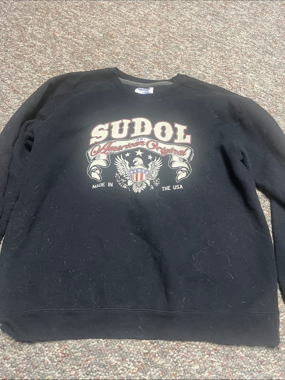 Gildan Black Sudol American Original Graphic Crewneck